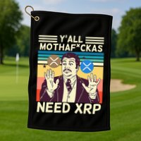 YAll Motha Fuckas Need Xrp Funny Crypto Currency Golf Towel