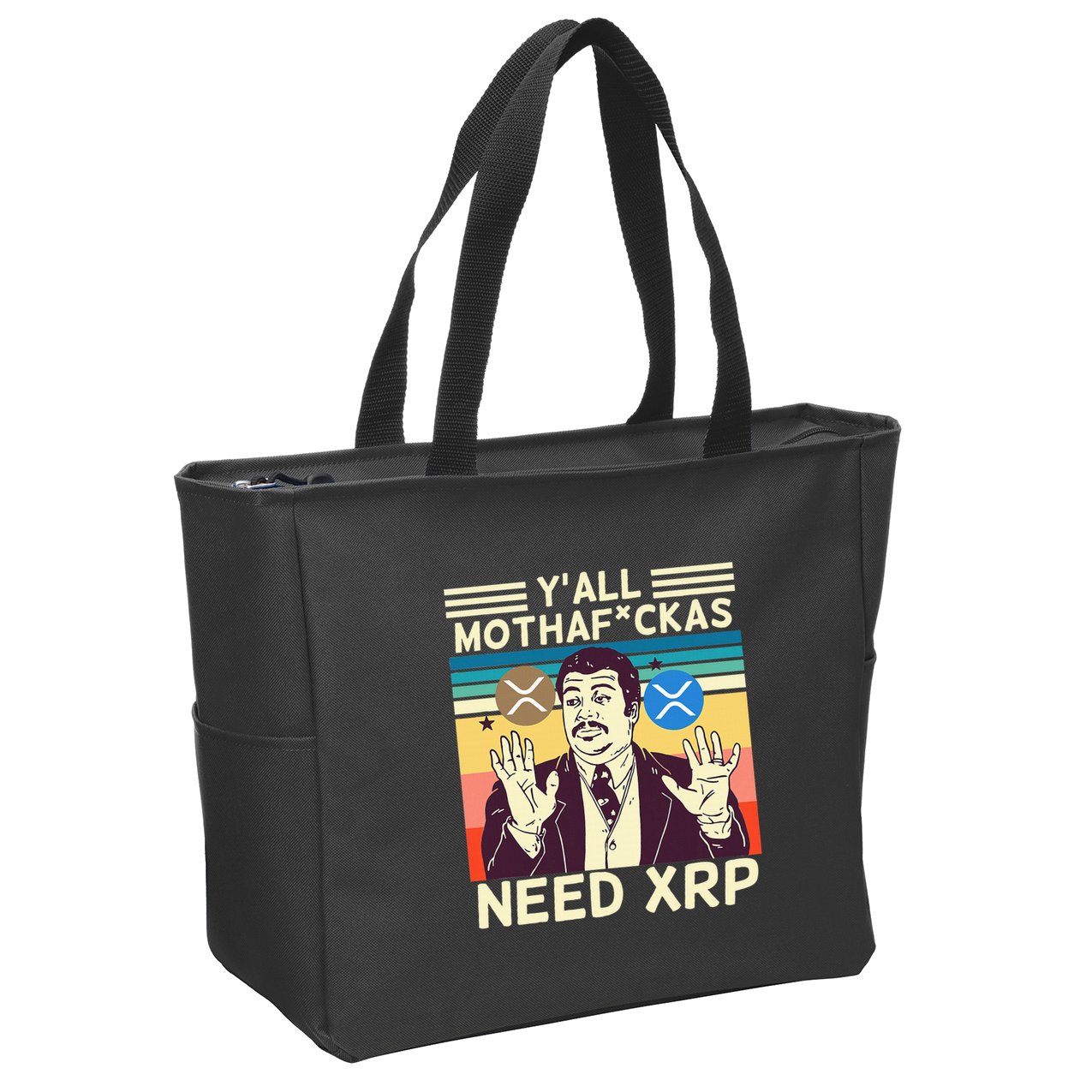 YAll Motha Fuckas Need Xrp Funny Crypto Currency Zip Tote Bag
