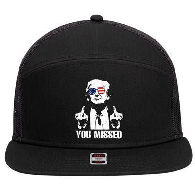 You Missed Finger Trump 2024 Take America Back Pennsylvania Rally 7 Panel Mesh Trucker Snapback Hat
