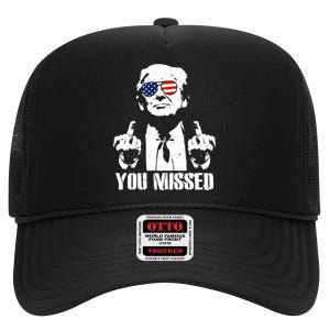 You Missed Finger Trump 2024 Take America Back Pennsylvania Rally High Crown Mesh Back Trucker Hat