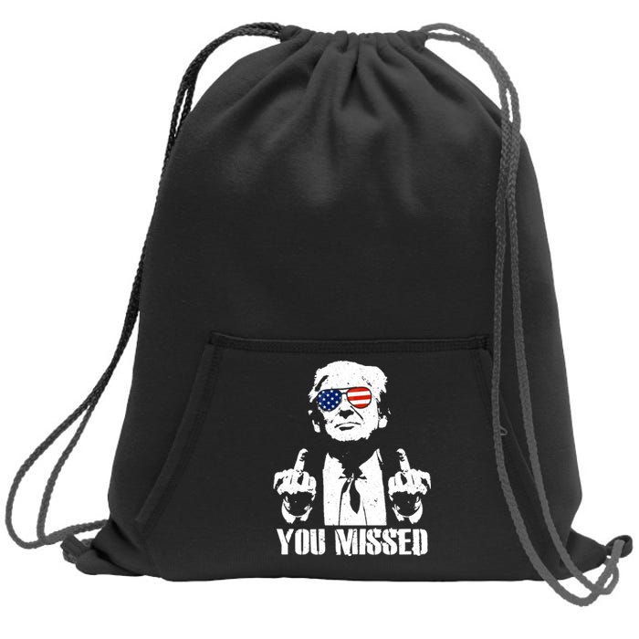 You Missed Finger Trump 2024 Take America Back Pennsylvania Rally Sweatshirt Cinch Pack Bag