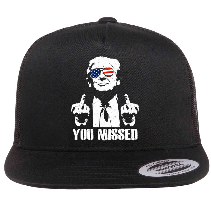 You Missed Finger Trump 2024 Take America Back Pennsylvania Rally Flat Bill Trucker Hat