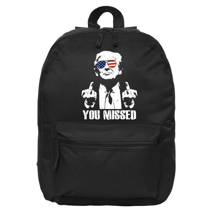 You Missed Finger Trump 2024 Take America Back Pennsylvania Rally 16 in Basic Backpack