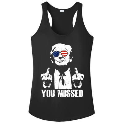 You Missed Finger Trump 2024 Take America Back Pennsylvania Rally Ladies PosiCharge Competitor Racerback Tank