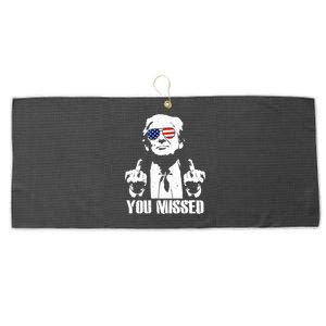 You Missed Finger Trump 2024 Take America Back Pennsylvania Rally Large Microfiber Waffle Golf Towel