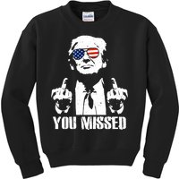 You Missed Finger Trump 2024 Take America Back Pennsylvania Rally Kids Sweatshirt