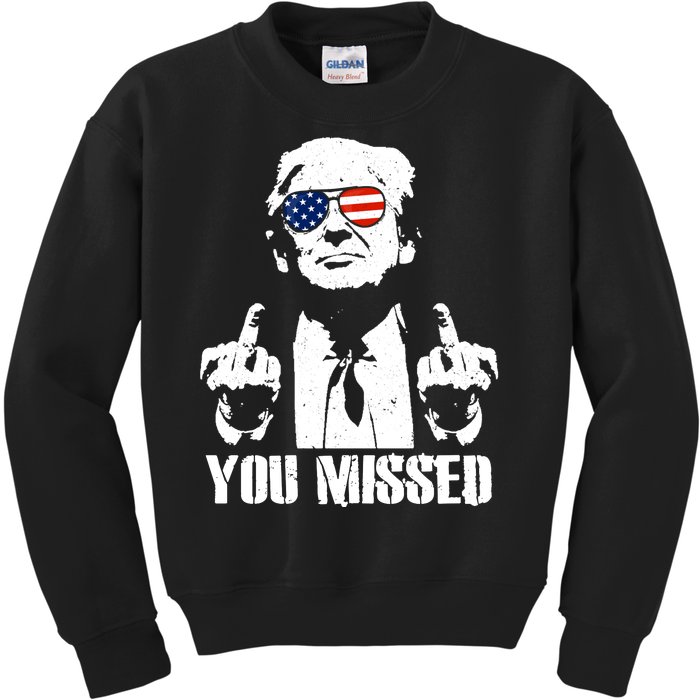 You Missed Finger Trump 2024 Take America Back Pennsylvania Rally Kids Sweatshirt