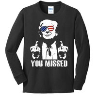 You Missed Finger Trump 2024 Take America Back Pennsylvania Rally Kids Long Sleeve Shirt