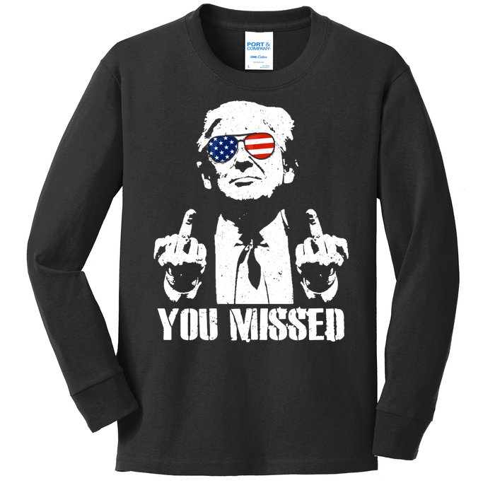 You Missed Finger Trump 2024 Take America Back Pennsylvania Rally Kids Long Sleeve Shirt