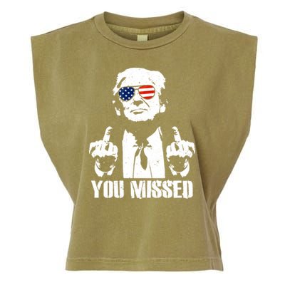 You Missed Finger Trump 2024 Take America Back Pennsylvania Rally Garment-Dyed Women's Muscle Tee