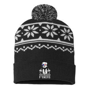 You Missed Fuckers President Donald Trump Middle Finger USA-Made Snowflake Beanie