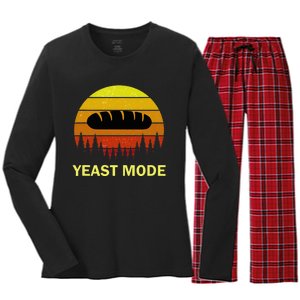 Yeast Mode Funny Bread Maker Pun Quote For Baking Bakers Women's Long Sleeve Flannel Pajama Set 