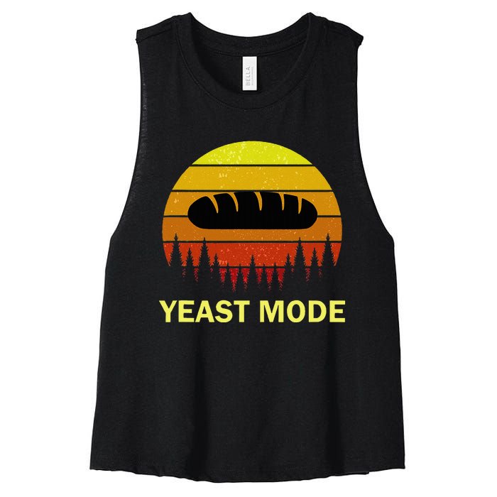 Yeast Mode Funny Bread Maker Pun Quote For Baking Bakers Women's Racerback Cropped Tank