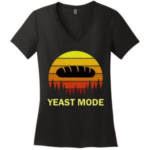 Yeast Mode Funny Bread Maker Pun Quote For Baking Bakers Women's V-Neck T-Shirt