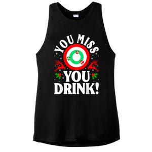 You Miss Game You Drink Game Ugly Christmas Sweater Funny Ladies PosiCharge Tri-Blend Wicking Tank