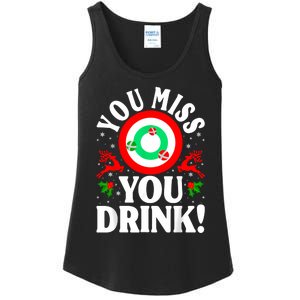 You Miss Game You Drink Game Ugly Christmas Sweater Funny Ladies Essential Tank