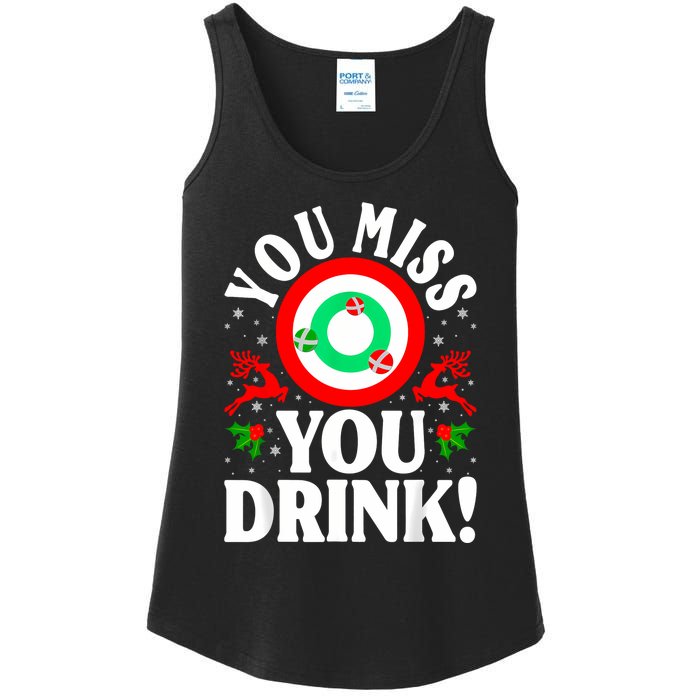 You Miss Game You Drink Game Ugly Christmas Sweater Funny Ladies Essential Tank