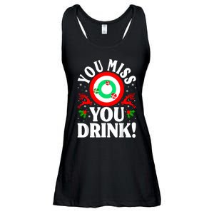 You Miss Game You Drink Game Ugly Christmas Sweater Funny Ladies Essential Flowy Tank