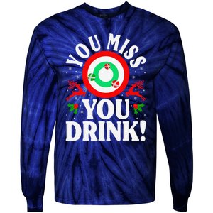 You Miss Game You Drink Game Ugly Christmas Sweater Funny Tie-Dye Long Sleeve Shirt