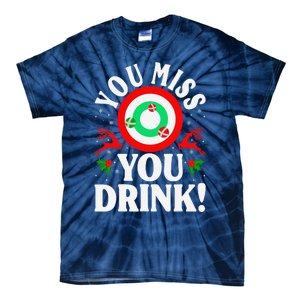 You Miss Game You Drink Game Ugly Christmas Sweater Funny Tie-Dye T-Shirt