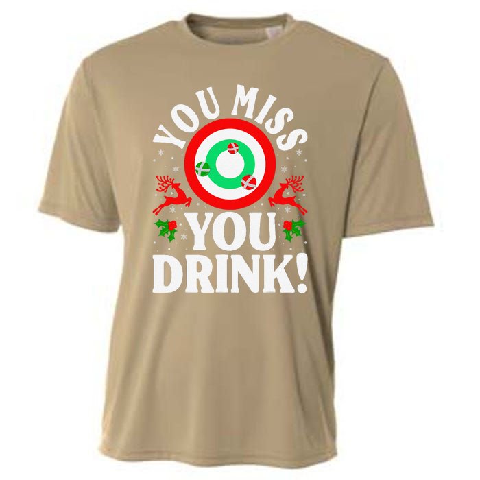 You Miss Game You Drink Game Ugly Christmas Sweater Funny Cooling Performance Crew T-Shirt