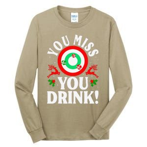 You Miss Game You Drink Game Ugly Christmas Sweater Funny Tall Long Sleeve T-Shirt