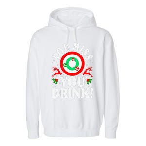 You Miss Game You Drink Game Ugly Christmas Sweater Funny Garment-Dyed Fleece Hoodie