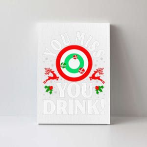 You Miss Game You Drink Game Ugly Christmas Sweater Funny Canvas