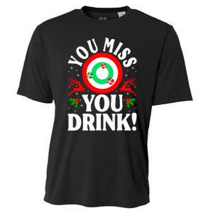 You Miss Game You Drink Game Ugly Christmas Sweater Funny Cooling Performance Crew T-Shirt