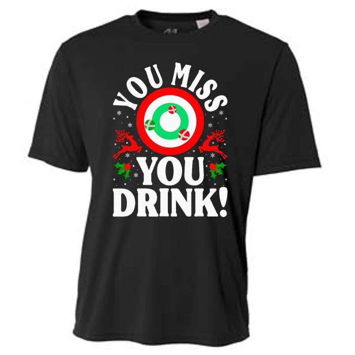 You Miss Game You Drink Game Ugly Christmas Sweater Funny Cooling Performance Crew T-Shirt