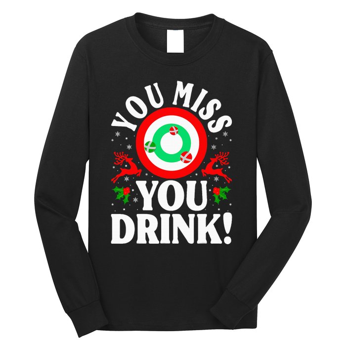 You Miss Game You Drink Game Ugly Christmas Sweater Funny Long Sleeve Shirt