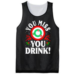 You Miss Game You Drink Game Ugly Christmas Sweater Funny Mesh Reversible Basketball Jersey Tank