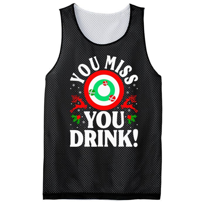 You Miss Game You Drink Game Ugly Christmas Sweater Funny Mesh Reversible Basketball Jersey Tank