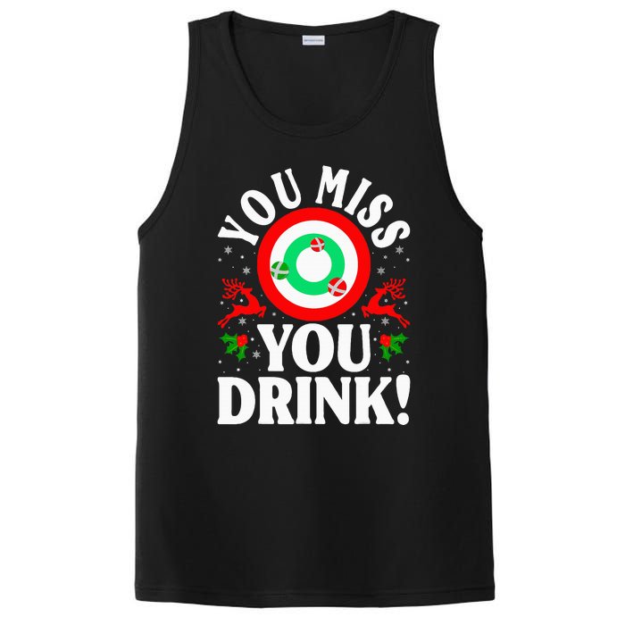 You Miss Game You Drink Game Ugly Christmas Sweater Funny PosiCharge Competitor Tank