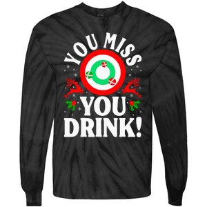 You Miss Game You Drink Game Ugly Christmas Sweater Funny Tie-Dye Long Sleeve Shirt