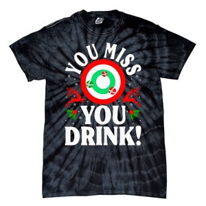 You Miss Game You Drink Game Ugly Christmas Sweater Funny Tie-Dye T-Shirt