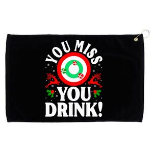 You Miss Game You Drink Game Ugly Christmas Sweater Funny Grommeted Golf Towel