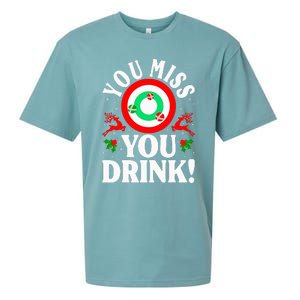 You Miss Game You Drink Game Ugly Christmas Sweater Funny Sueded Cloud Jersey T-Shirt