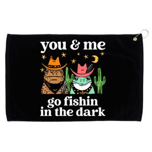 You & Me Go Fishin In The Dark Country Frogs Quote Grommeted Golf Towel