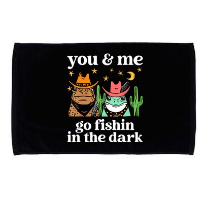 You & Me Go Fishin In The Dark Country Frogs Quote Microfiber Hand Towel