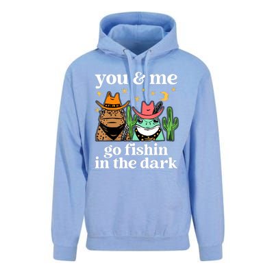 You & Me Go Fishin In The Dark Country Frogs Quote Unisex Surf Hoodie