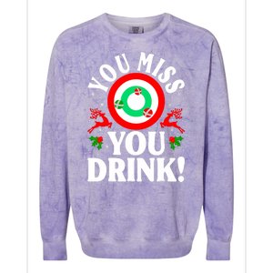 You Miss Game You Drink Game Ugly Christmas Sweater Funny Colorblast Crewneck Sweatshirt