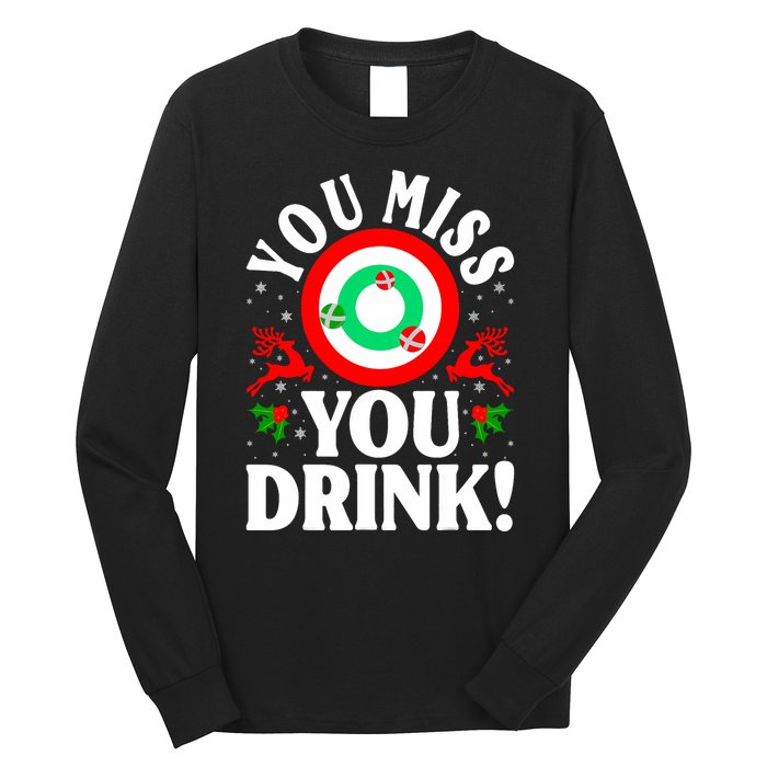 You Miss Game You Drink Game Ugly Christmas Sweater Funny Long Sleeve Shirt