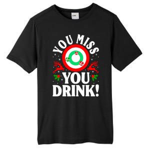 You Miss Game You Drink Game Ugly Christmas Sweater Funny Tall Fusion ChromaSoft Performance T-Shirt