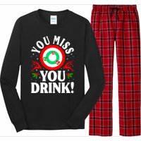 You Miss Game You Drink Game Ugly Christmas Sweater Funny Long Sleeve Pajama Set