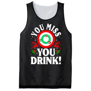 You Miss Game You Drink Game Ugly Christmas Sweater Funny Mesh Reversible Basketball Jersey Tank