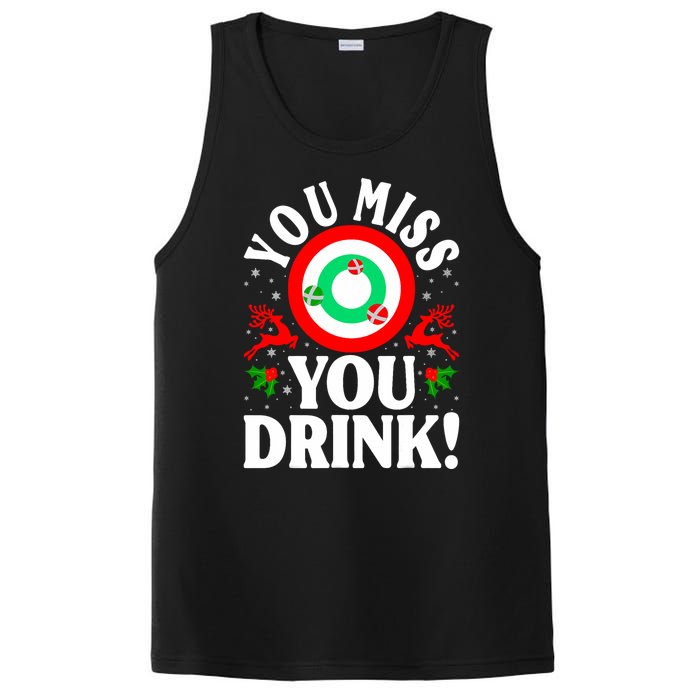 You Miss Game You Drink Game Ugly Christmas Sweater Funny PosiCharge Competitor Tank