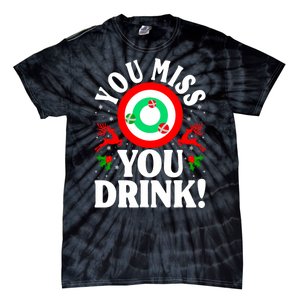 You Miss Game You Drink Game Ugly Christmas Sweater Funny Tie-Dye T-Shirt