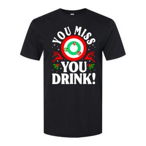 You Miss Game You Drink Game Ugly Christmas Sweater Funny Softstyle CVC T-Shirt