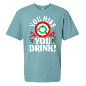 You Miss Game You Drink Game Ugly Christmas Sweater Funny Sueded Cloud Jersey T-Shirt